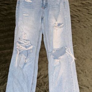Sneak Peek Light Blue Distressed Boyfriend Jeans